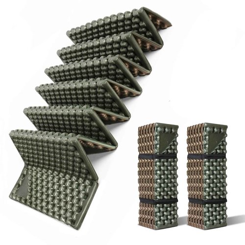 Foam Camping Pads for Hiking, Ultralight Closed Cell Mattress, Waterproof Soft Mat for Adults, Wide Picnic Yoga Mats, Folding Sleeping Pad for Outdoor Backpacking (Army Green-2Pack)
