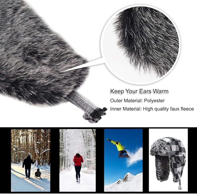 ONWAY Trapper Hat Winter Hats for Women Men with Faux Fur Ear Flaps