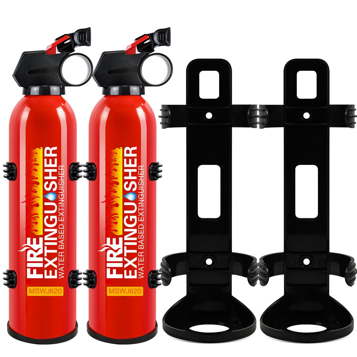 Fire Extinguisher for Home, 2 Pack Car Fire Extinguishers with Mount, 4 in 1 Portable Kitchen Fire Extinguishers for A, B, C, K Category, 620ml Mini Water-Based Fire Extinguisher for Car Truck Boat