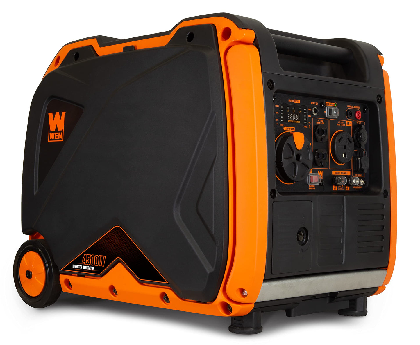 WEN 56455i Super Quiet 4500-Watt RV-Ready Portable Inverter Generator with Fuel Shut-Off and Electric Start Black