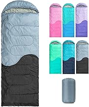 Sleeping Bag - 3 Seasons for Adults Kids Boys Girls Camping Hiking - Warm Cold Weather Lightweight Portable with Compressi...