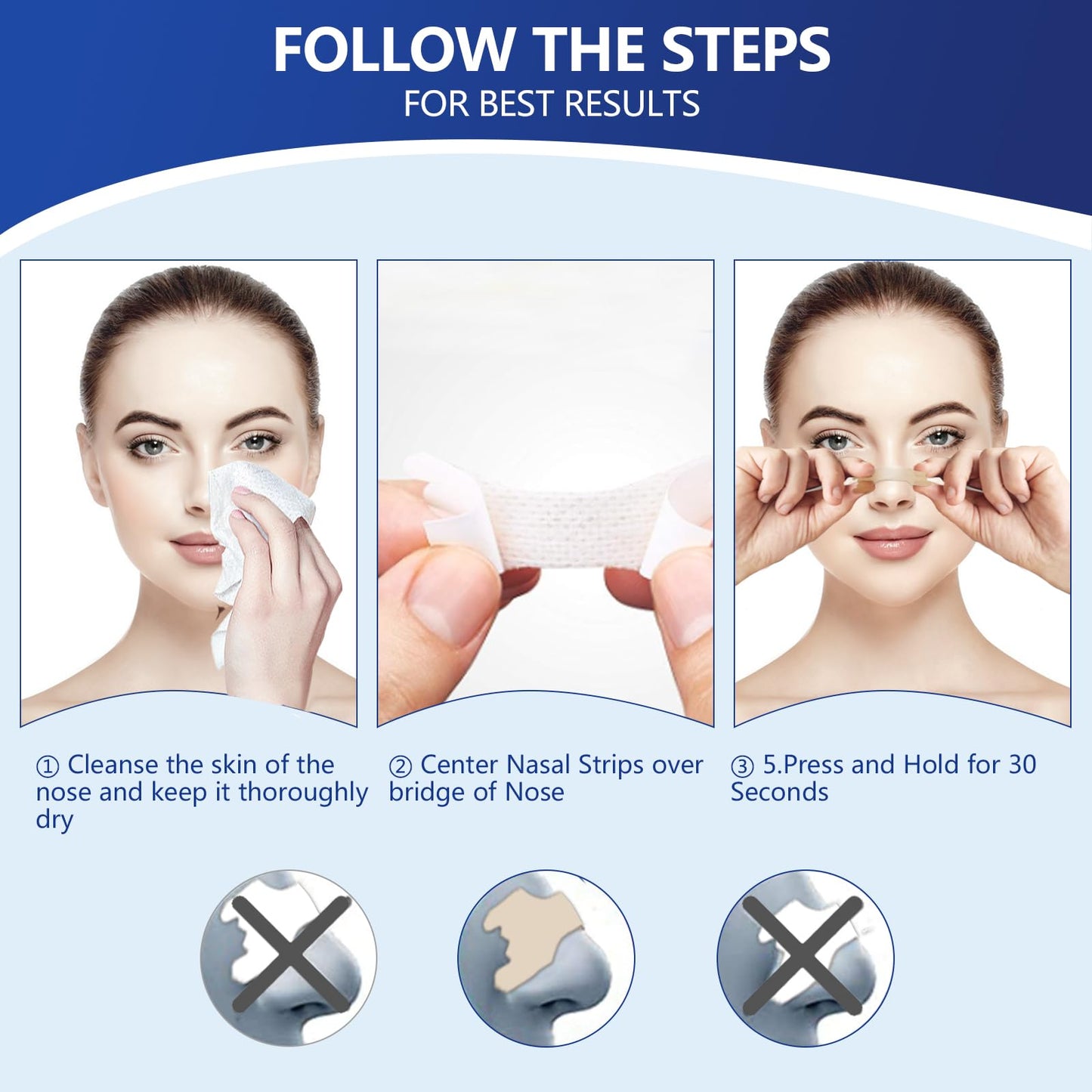 MQUPIN 300 Counts Nasal Strips Upgraded, Nasal Strips for Snoring, Safe, Long Effect, Reduction Snoring(66mm*19mm)