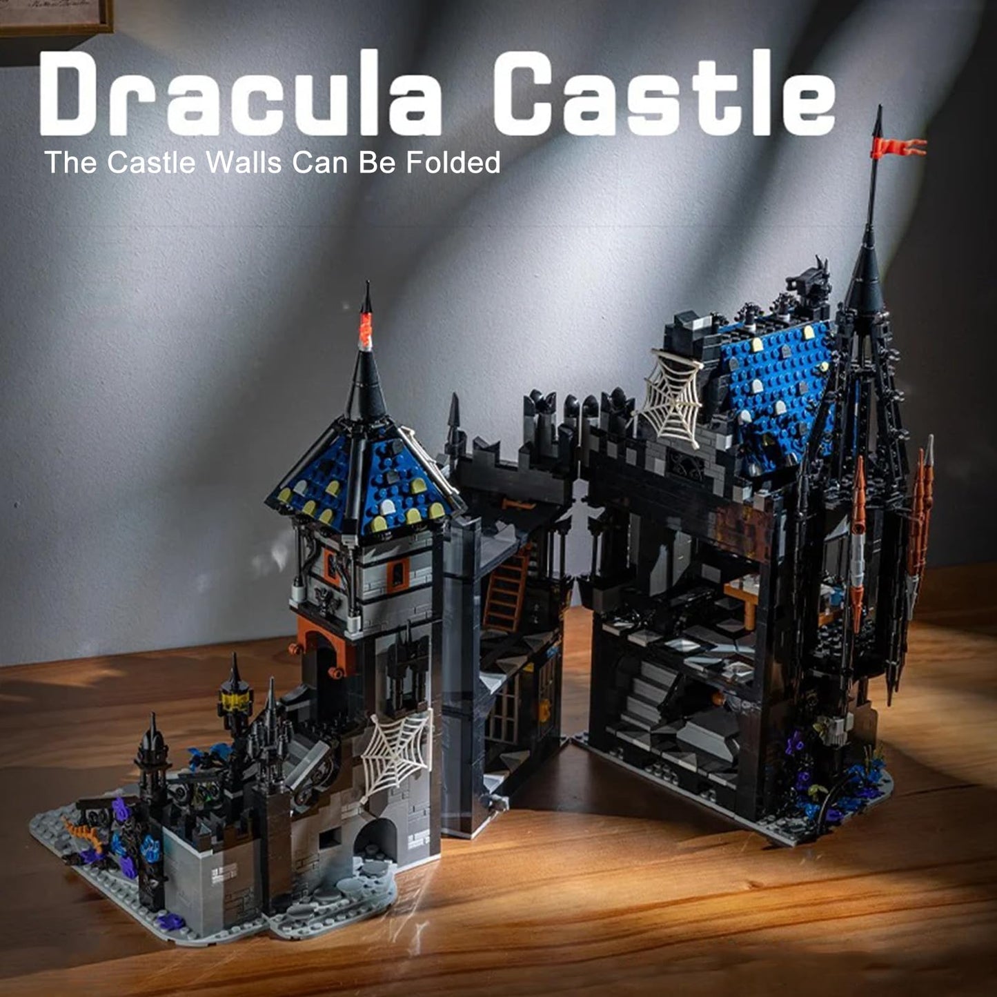 AOUHMN Halloween Vampire Bat House: Dracula's Castle Building Set for Adult, Buildable a Halloween Atmosphere Gift Idea & Room Decor, Horror Fantasy Model for Collectible and Display, (3007 Pcs)