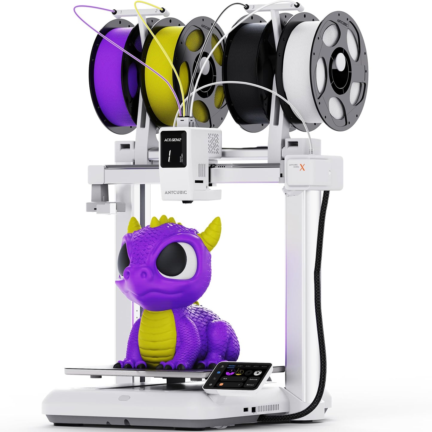 (Bundle Anycubic Kobra X) Anycubic Kobra X 3D Printer + ANYCUBIC ACE 2 Pro, Realize 7 Color,Auto Leveling for Print Farm Bulk Production Model Sellers