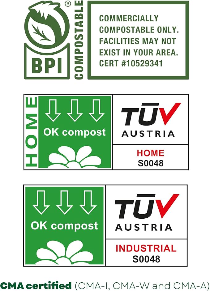 bioMat 64 Gallon Compostable Compost Liners, 30 Count, Extra-Large Compost Bags for Bins, BPI & CMA and ASTM D6400 Certified, Eco-Friendly Liners for Food Waste