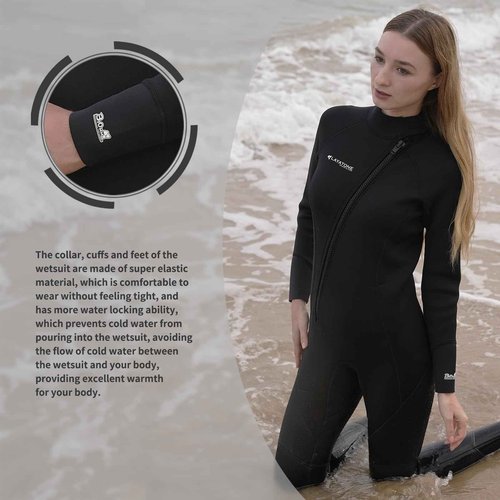 LayaTone 3mm Neoprene Front Zip Full Body Wetsuits for Men & Women - Perfect for Diving, Snorkeling, Surfing & More