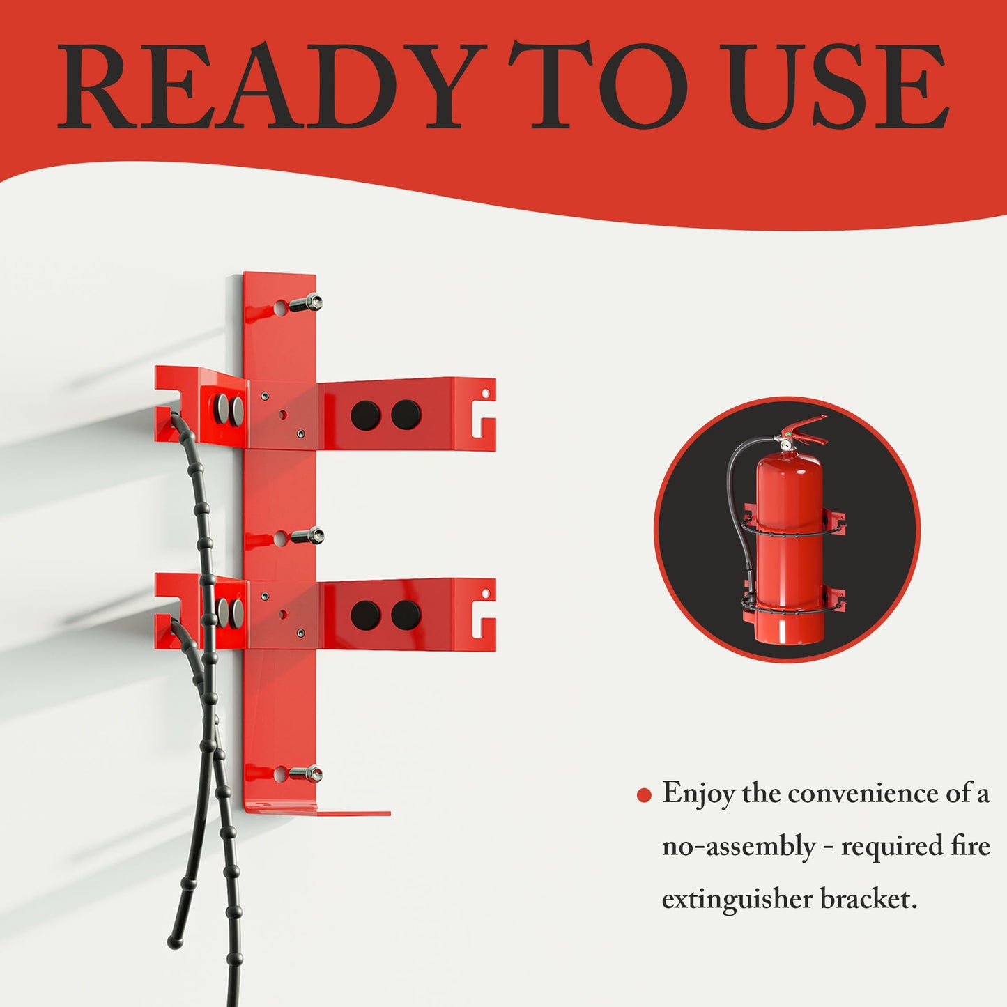 Premium Fire Extinguisher Mount Bracket - Universal Fit for 2.5&5lb Extinguishers, Heavy-Duty & Easy Installation - Ideal for Home, Truck, RV, Vehicle, Boat, Marine & Commercial Use - Durable Holder