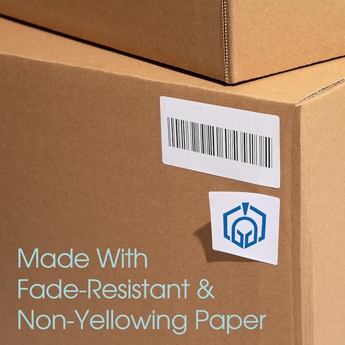 2" X 5" Matte White Printable Labels for Inkjet and Laser Printers - 100 Sheets, 800 Total Custom Stickers for Name Tags, Address Labels, Shipping and Mailing - Spartan Industrial Template R006
