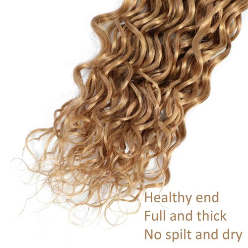Habiliana Bundles Human Hair 22 24 26 Inch Water Wave Brown 27 Human Hair Bundles 11A Unprocessed Brazilian Virgin Quick Weave Hair Extensions for Black Women