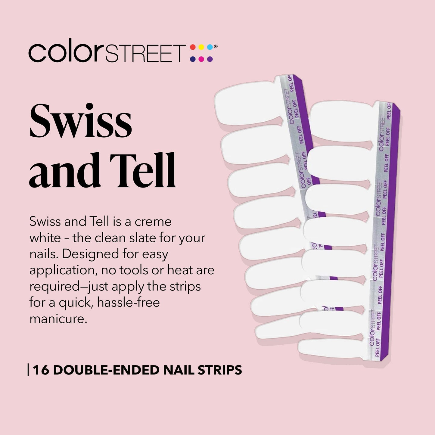 Color Street Swiss and Tell Nail Strips