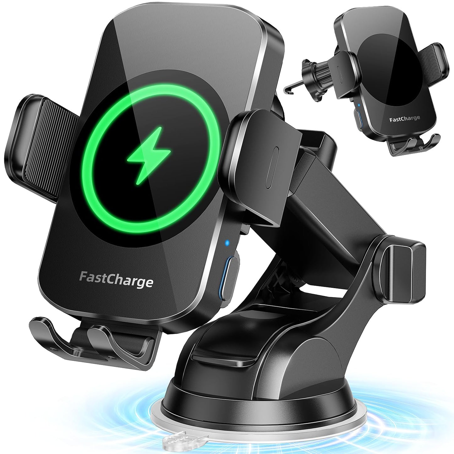 Wireless Car Charger, Fast Charging Phone Holder 3 In 1 Phone Mount Auto Clamping Car Accessories Compatible With Iphone 17 16 1