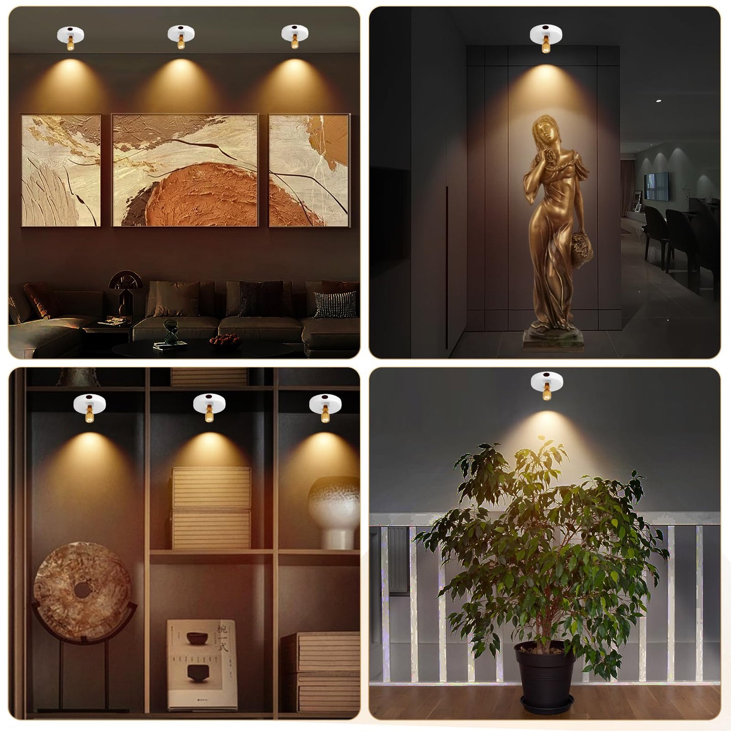 KANESIKI Rechargeable Spotlight, Battery Operated Picture Lights with Remote, Cordless Plant Spot Light Indoor, LED Accent Lighting, Dimmable Uplight for Tree Painting Artwork Photo Dartboard Decor