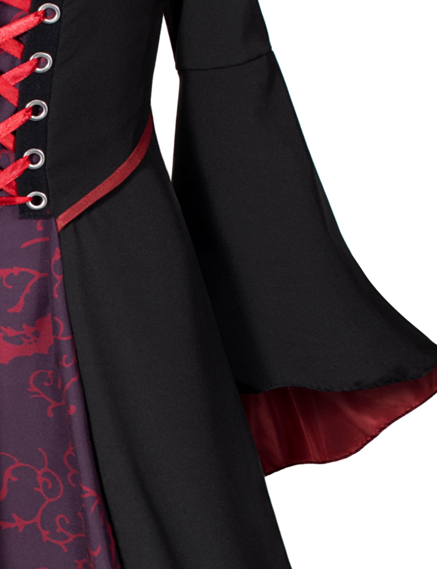 Vampire Costume Set for Toddler Girls Halloween Dress Up with Vampires Props (Fangs, Wand, Choker) 3T 4T