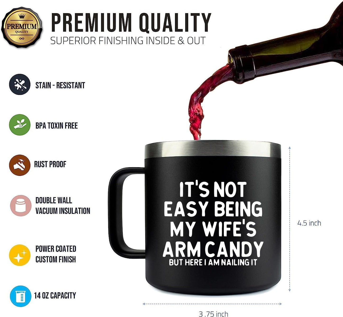 Angie's Box 14Oz Funny Husband Mug (Black) - Husband Gifts from Wife - Unique Birthday Gift