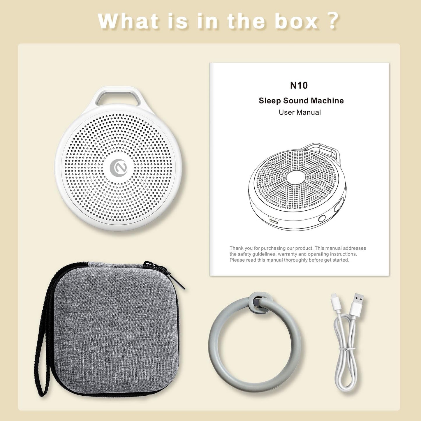 Nytpal Portable White Noise Sleep Sound Machine for Home and Travel. Perfect for Your Sleeping Baby with a dimmable Night Light and Long Battery Life. Baby Essential Adult/Child Lock Feature