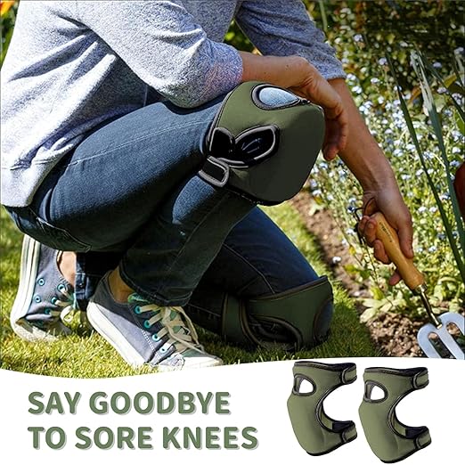 Knee Pads for Gardening - 1.5+1.5cm Dual-Layer Gel-Foam, Non-Slip, Waterproof & Breathable for Joint Support | Heavy Duty Kneeling Pads for Weeding, Floor Scrubbing, Tile Work (Green)