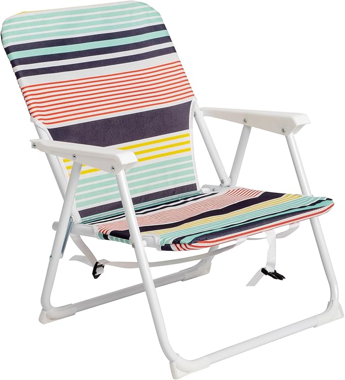 UDeuxff Folding Backpack Beach Chair,Portable Camping Chair with Storage Cup Holder & Adjustable Headrest,Backpack Lawn Chairs for Sunbathing,Camping (Multicolor)