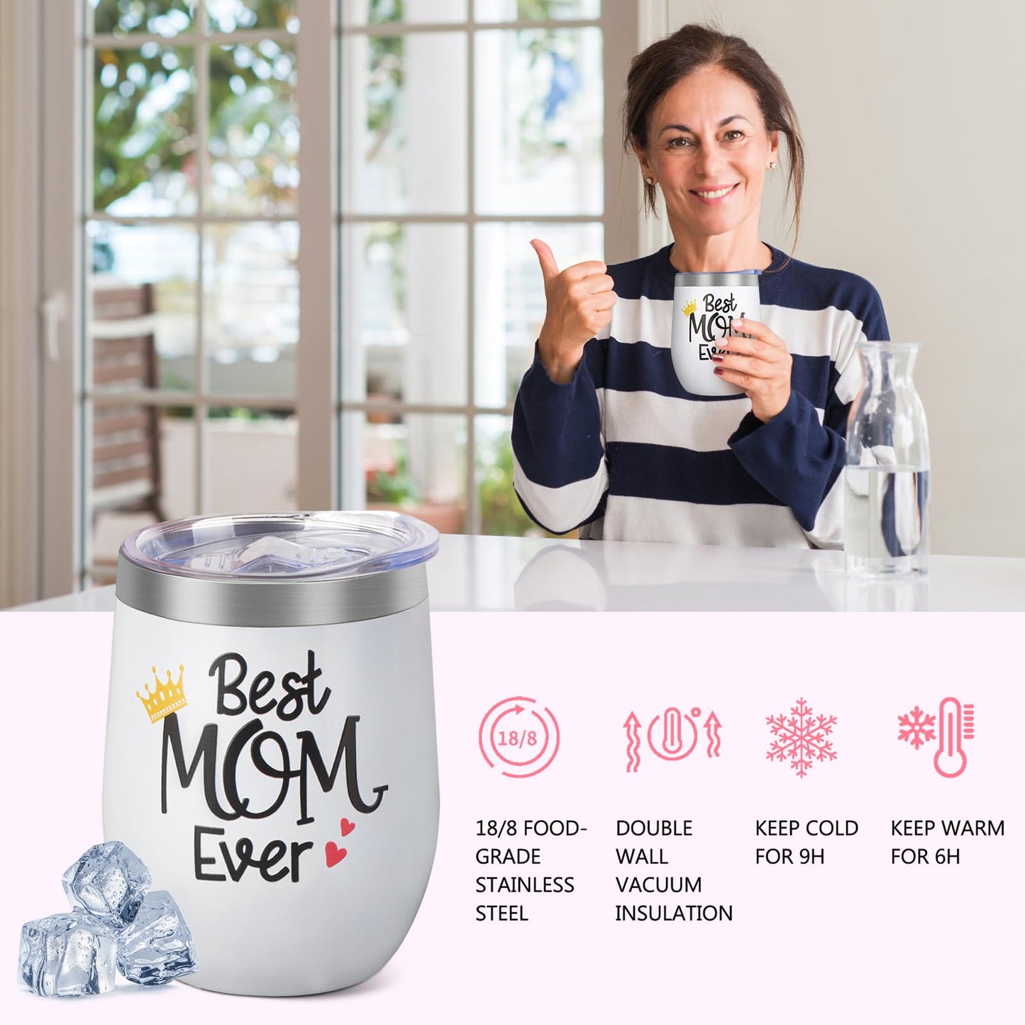 Happy Birthday Mothers Day Gifts for Mom from Daughter Son Kids, Unique Presents for Mother, Best Mom Ever Gifts for Birthday