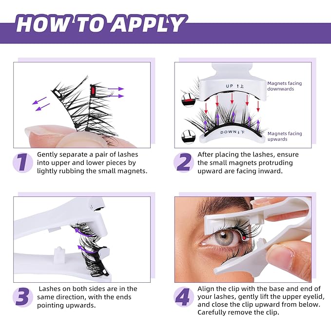 B&Qaugen Magnetic Eyelashes Manga Lashes 2 Pair Lashes Natural Look (CX02)