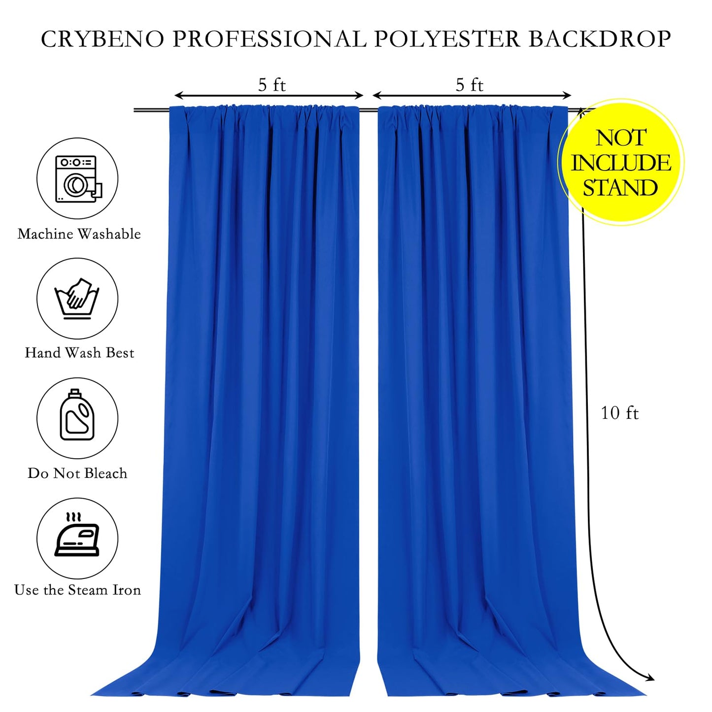 Backdrop Curtains Royal Blue 10ft x 10ft Polyester Photography Backdrop Drapes for Baby Shower Party Birthday Backdrop Decorations
