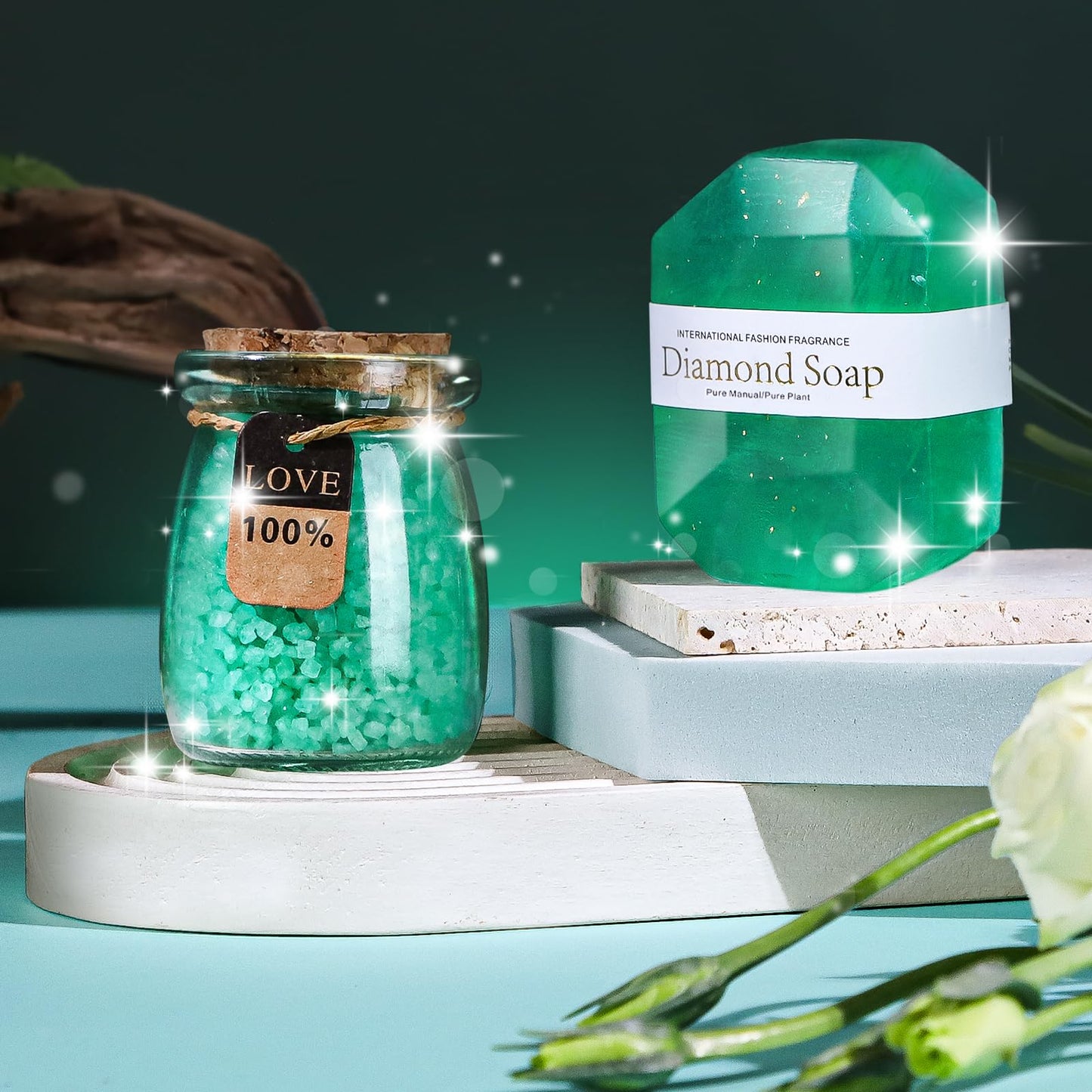 Green Gifts for Women, Emerald Gift Basket for Mom from Daughter Son, Luxury Relaxing Spa Self Care Box, Unique Birthday Christmas Valentines Mothers Day