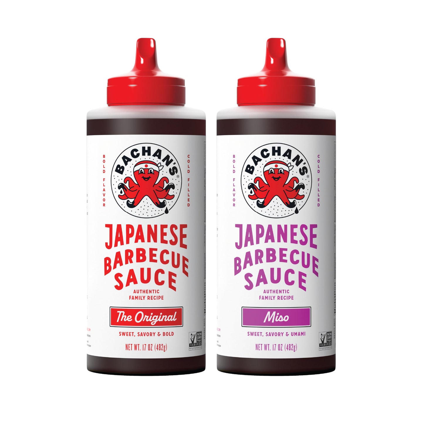 Bachan's Japanese Barbecue Sauce 2 Pack - 1 Original, 1 Miso - BBQ Sauce for Wings, Chicken, Beef, Pork, Seafood, Noodles, and More. Non GMO, No Preservatives, Vegan, BPA free