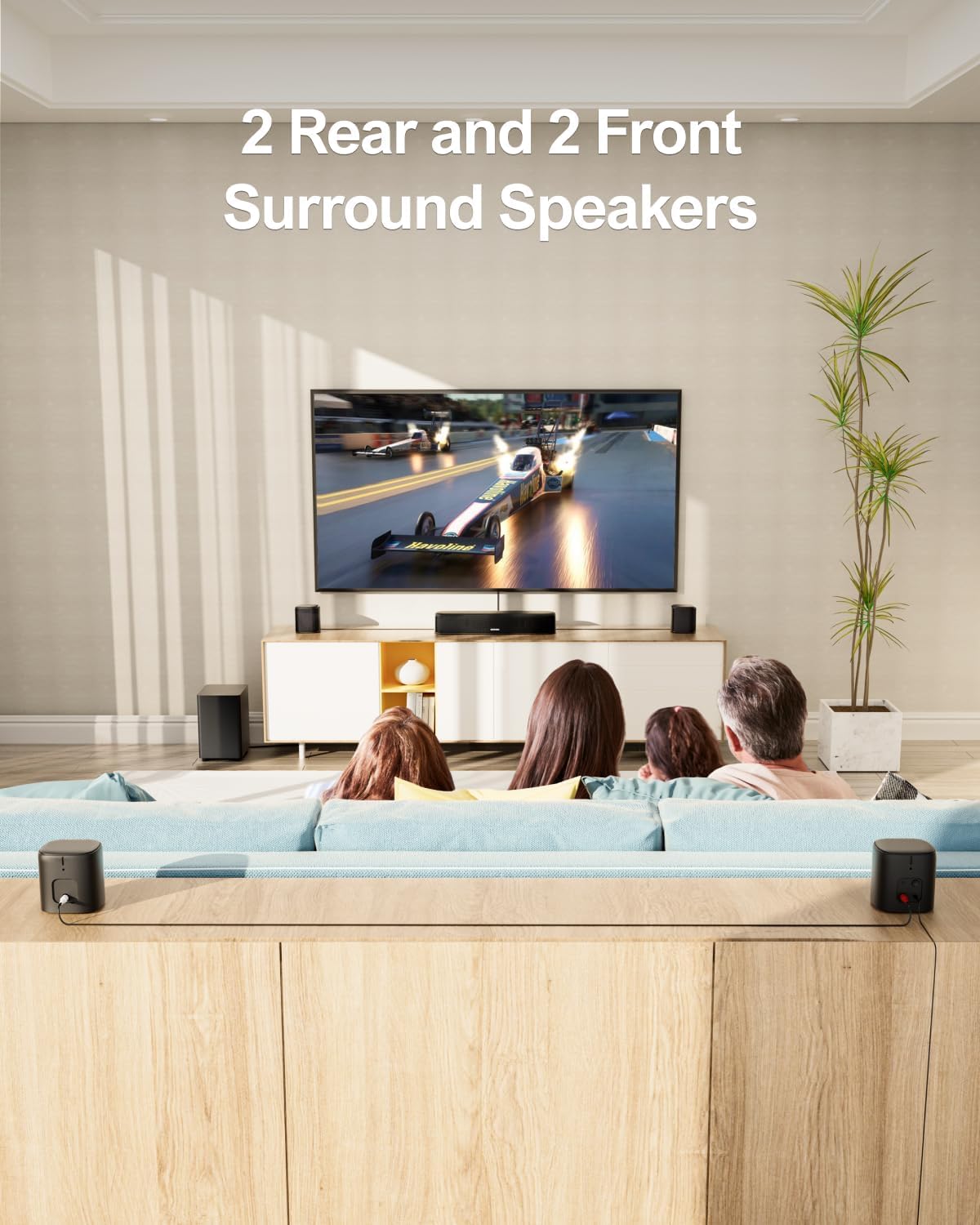 ULTIMEA 7.1ch Sound Bar with Subwoofer, 330W Peak Power, Virtual Surround Sound System for Smart TV, Home Theater Soundbar with 4 Surround Speakers, App Control, Opt/AUX/BT, Aura A40 (2026 Upgraded)