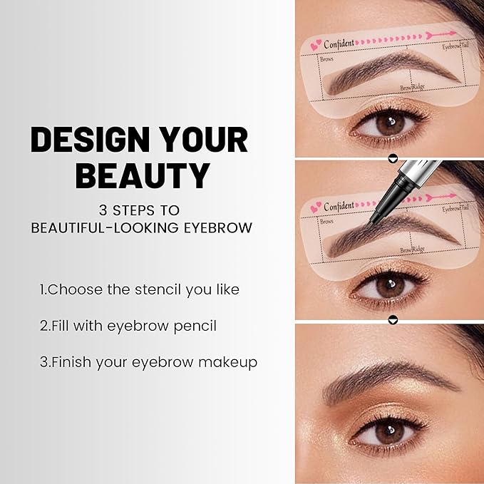 Pudaier 2 Pack 2 Fine Tip Eyebrow Pen, Waterproof Filling Faux Brow Makeup Pencils for Women with Precise Curved Brush-Tip to Fast Create Natural Hair-Like Brows, Last All-Day (Charcoal Grey)