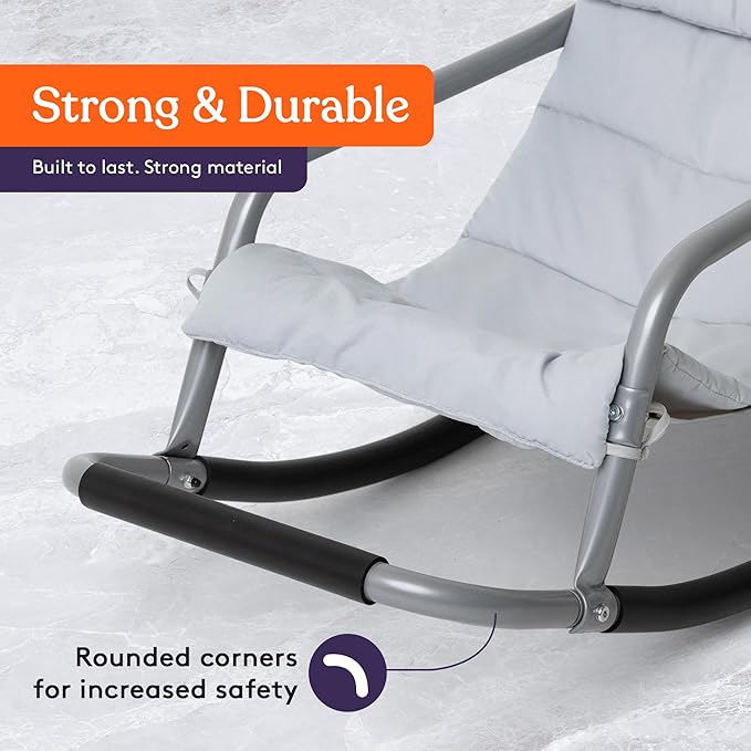 Special Supplies Sensory Rocking Chair for Kids - Comfortable Kids Rocker- Versatile Floor Chair with Soft Fabric and Stability for Playroom, Bedroom, or Nursery (Ages 3+) - Grey