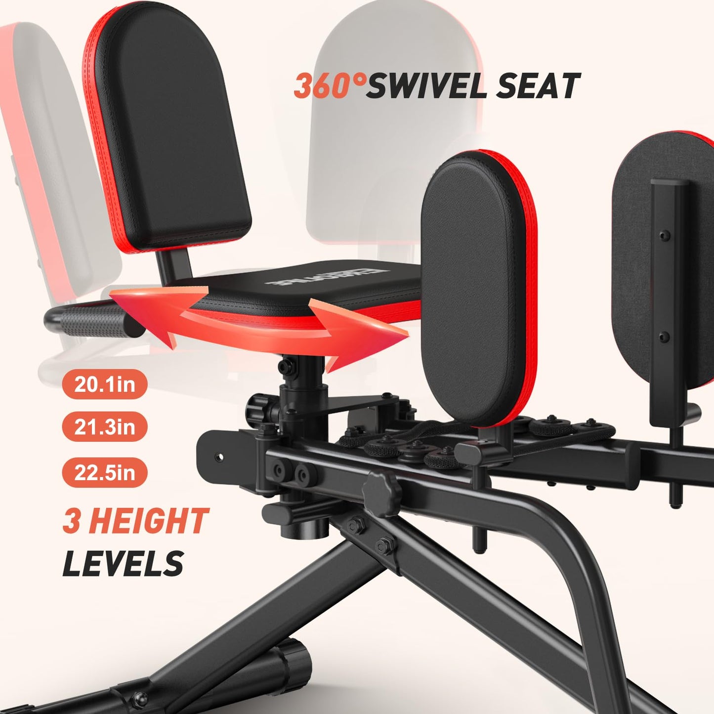 ERGOLIFE Hip Adduction Abduction Machine with 6 Resistances for Home/Office Gym, 2 in 1 Inner Thigh Exercise Equipment Buttocks Lifting Glute Machine for Men or Women