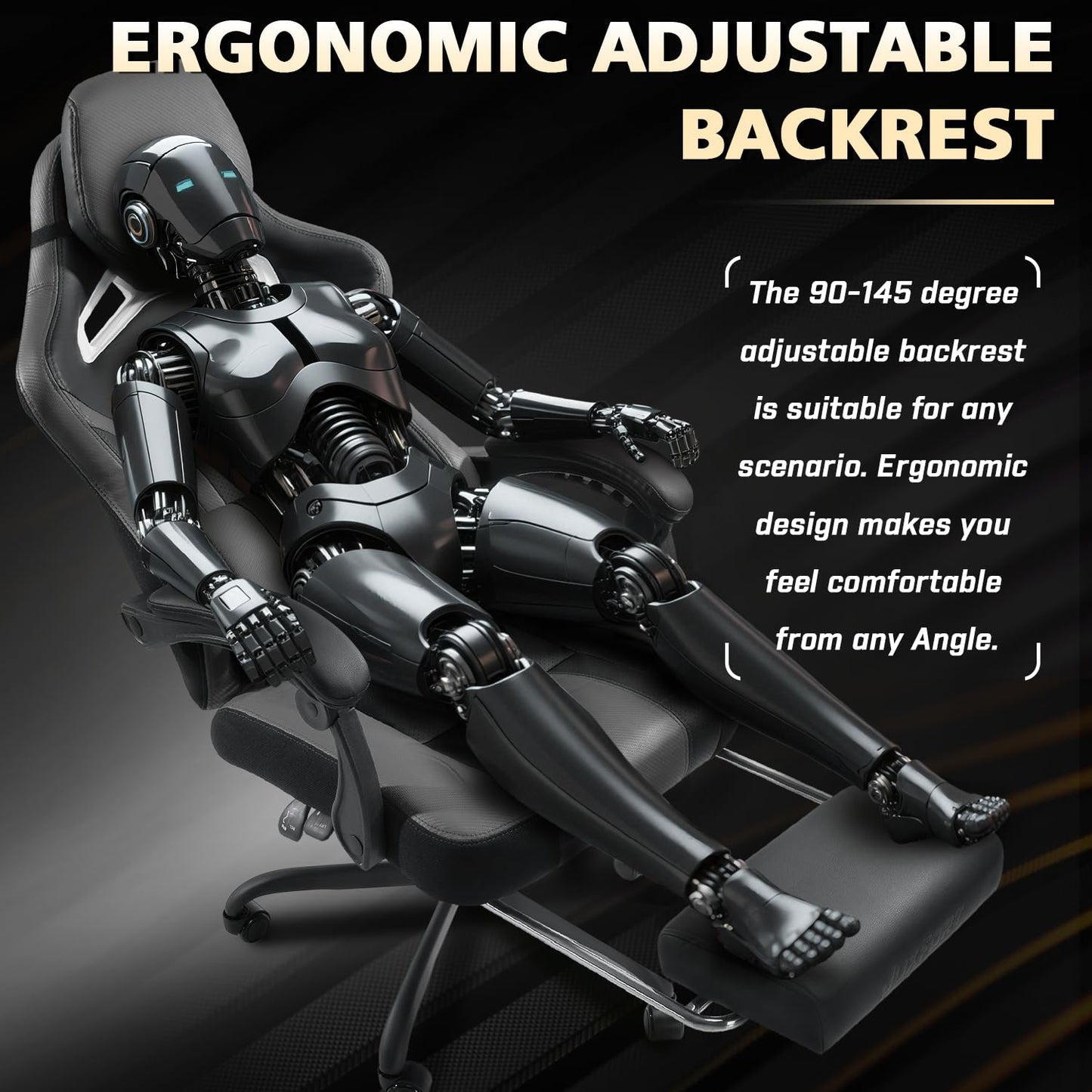 Big and Tall Gaming Chair with Massage and Pocket Spring Cushion,Gamer Chairs for Adults 400lb Weight Capacity, Video Game Chair with Headrest and Lumbar Support
