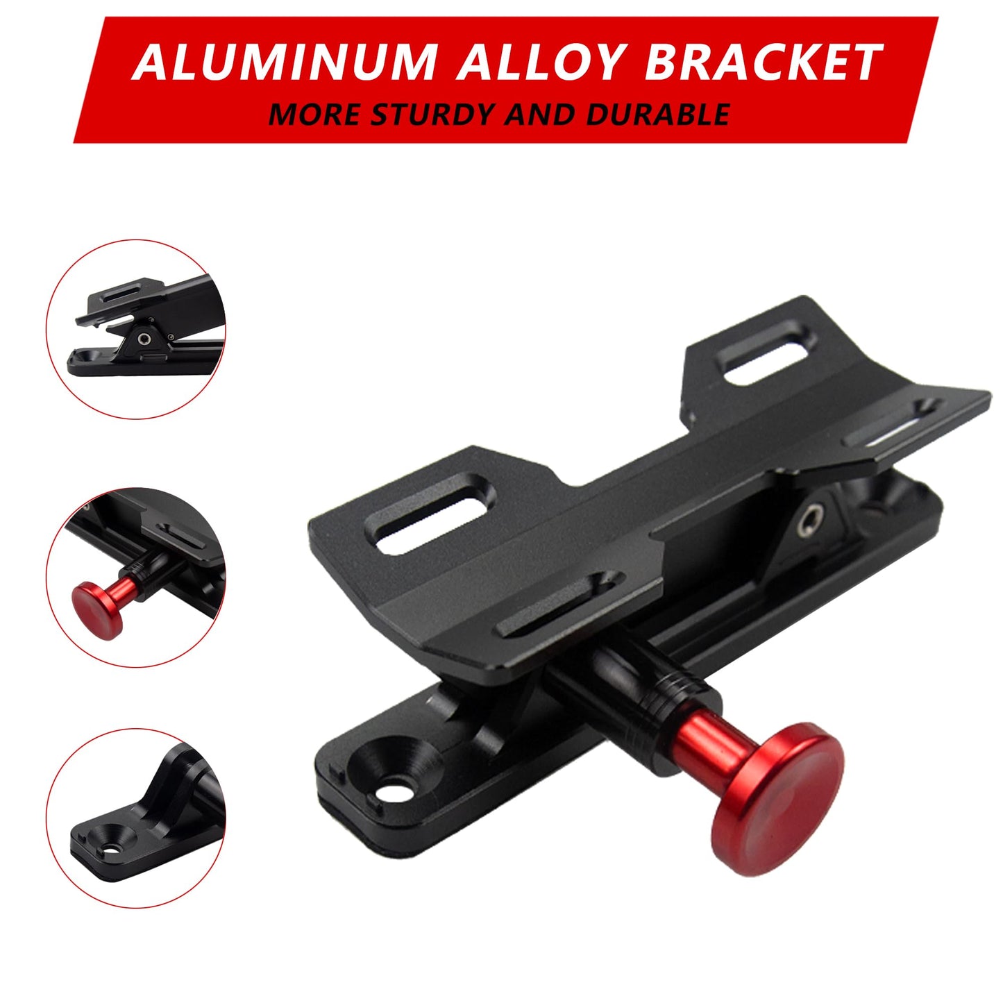 Quick Release Fire Extinguisher Mount - Aluminum Adjustable UTV Roll Bar Fire Extinguisher Holder Mounting Bracket Compatible with Jeep Wrangler TJ JK JL JKU Polaris RZR Ranger Can-Am X3 Universal