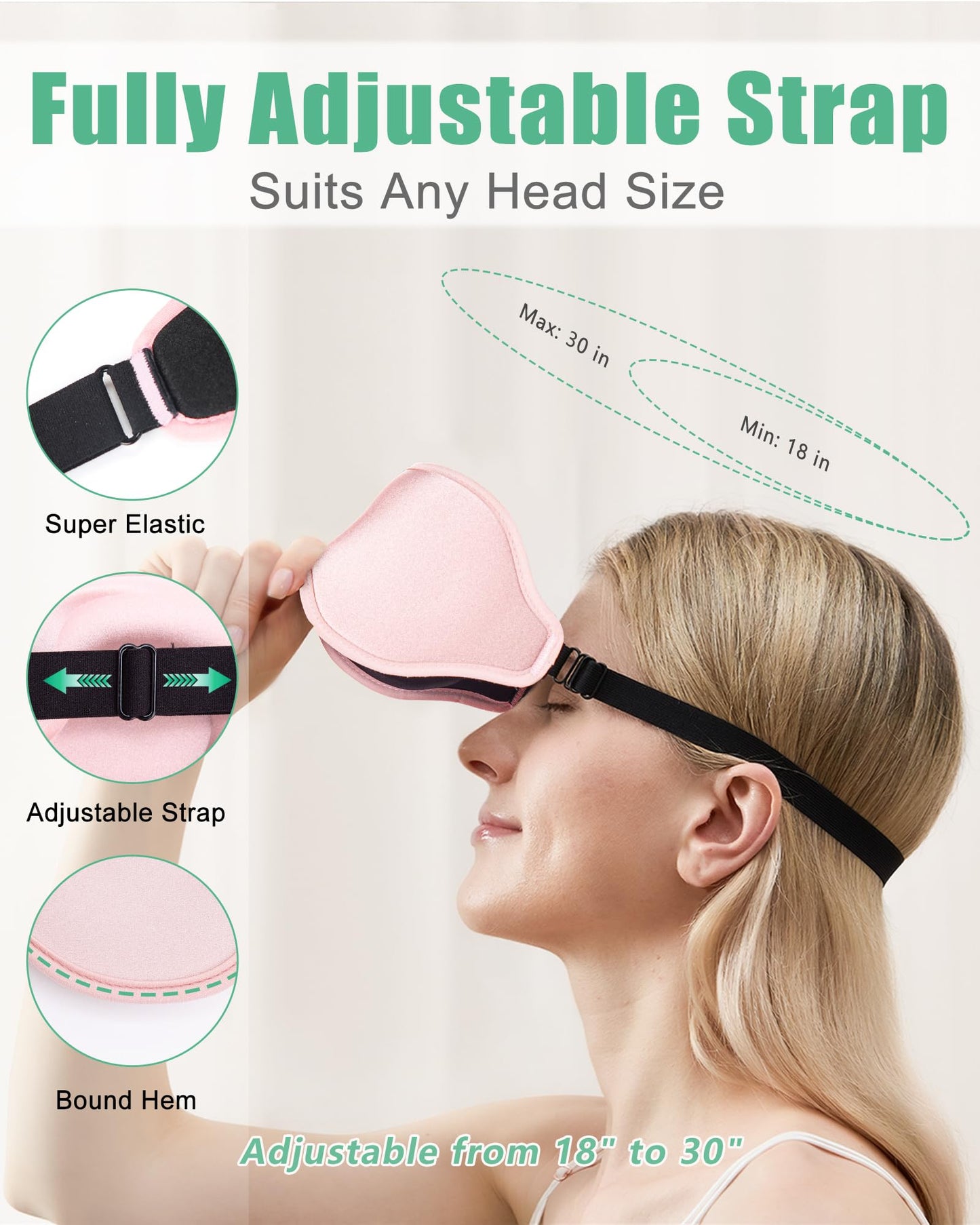 BeeVines 2 Pack 3D Contoured Sleep Mask Sleeping Eye Masks for Lash Extensions, Night Molded Mask with Adjustable Strap, 100% Block Light Eye Shade Cover for Traveling Yoga Nap