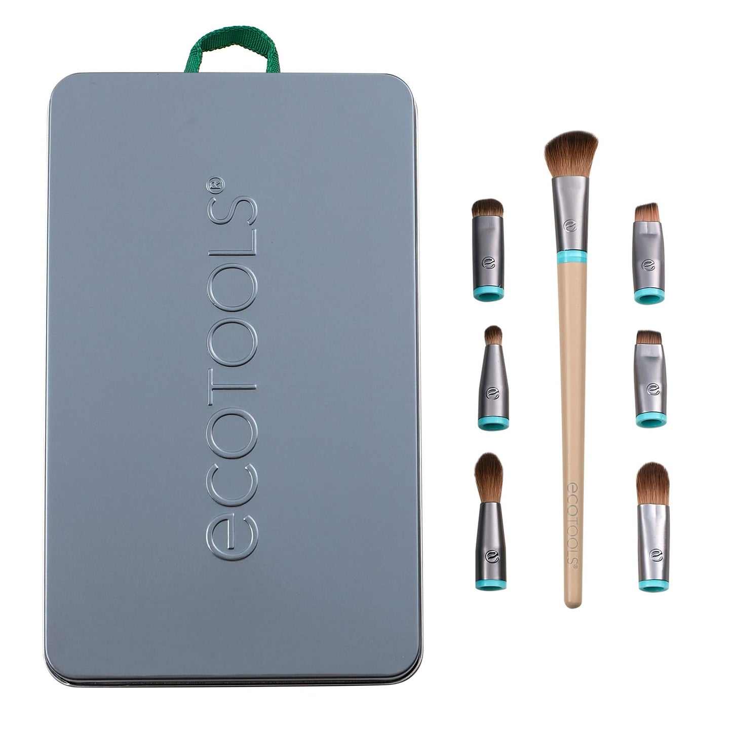 EcoTools Interchangeables Total Renewal Eye Makeup Brush Kit, Customizable Makeup Brushes for Eyeshadow, Travel-Friendly Kit, Ec