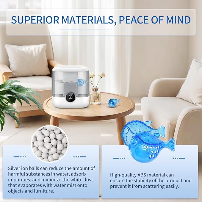 Humidifier Cleaning Fish 12-Pack: Demineralization Cartridge to Purifier Water | Prevent White Dust & Scale | Remove Odor | Universal Water Cleaner for Most Humidifier Tanks
