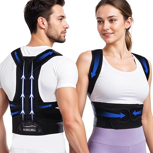 IYDoaMea Posture Corrector for Women and Men ( Order A Size Up ) Upgraded Back Brace Support, Adjustable Shoulder Straightener for Improving Back Posture, Relief for Upper and Lower Back, Lumbar, Neck, Shoulder Pain (3XL(47.2~53.1))