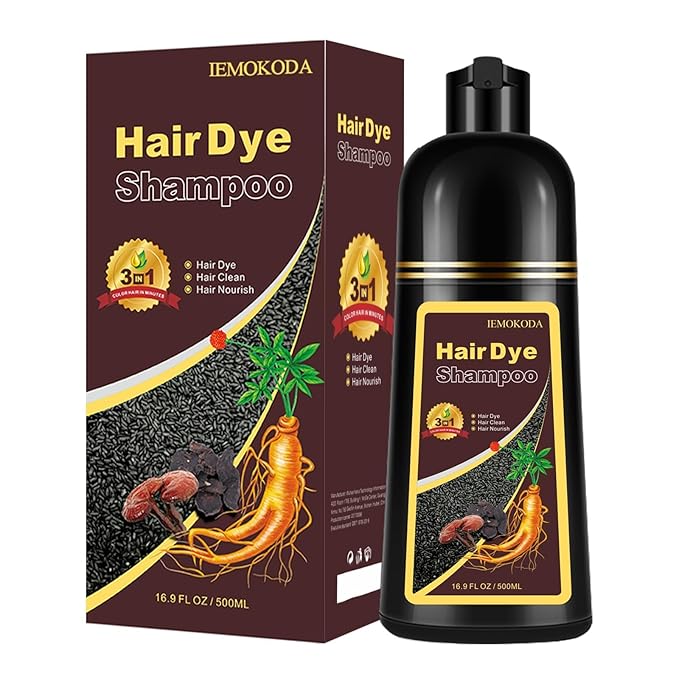 Coffee Hair Dye Shampoo 3 in 1, Long-lasting & Natual Hair Color Shampoo, Herbal Ingredients Natural Shampoo Hair Dye Effect in Minutes for Men Women 500ml