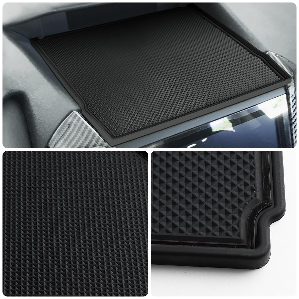 Auovo Dashboard Mats for Subaru Forester Accessories 2019-2024/ Crosstrek 2018-2023 / Impreza 2018-2023 Car Interior Silicone Material Dash Pad Liner (Upgrade,1 pcs All Black Trim Dashboard Mat)