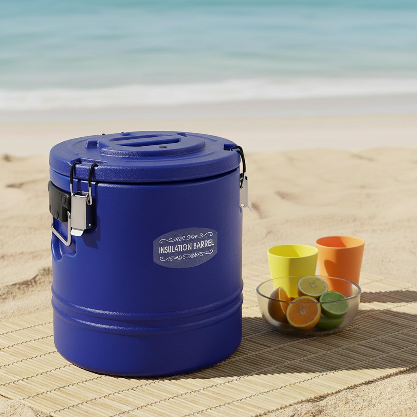 Bulelula 15.9QT Insulated Soup Container 4 Gallon Commercial Food Warmer for Hot&Cold Food, Hot Box for Catering, Food Cooler Soup Carrier for Restaurant, Canteen 6H Insulation Time (Blue)