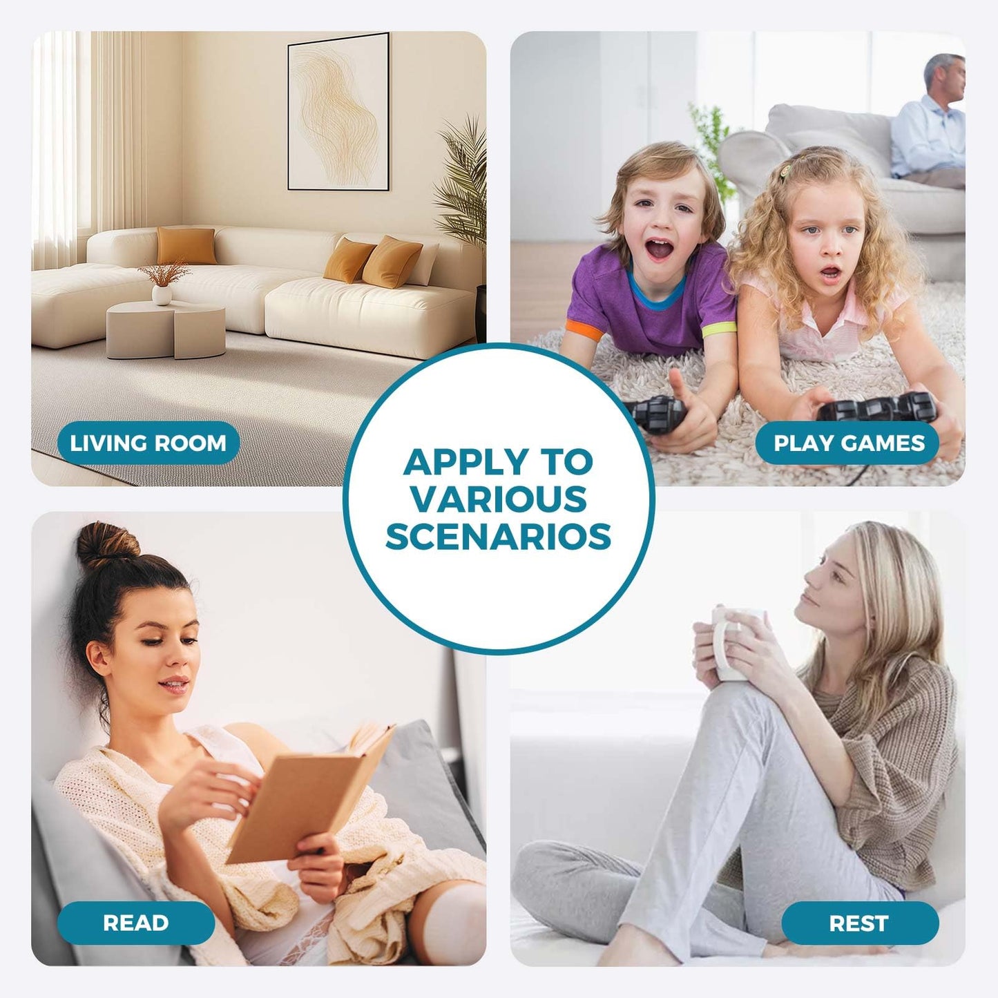 Bean Bag Chairs for Adults，Bean Bag Chair with Filler Included，Detachable and Washable Flannel Cover, Round Fluffy Sofa Chair Filled with Memory Foam, Suitable for Gaming, Bedroom (Off-White)