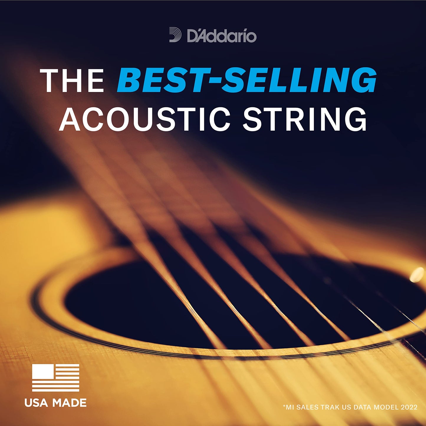 Daddario Acoustic Guitar Strings, Phosphor Bronze, Ej16, Light Gauge 12-53, 6-String Set, Pack Of 1