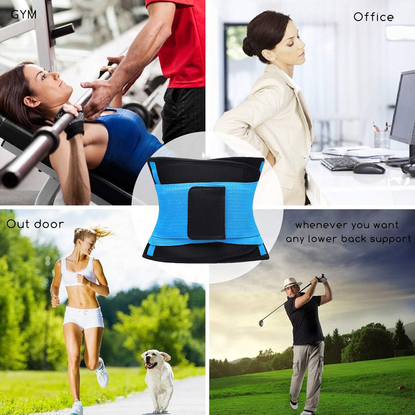VENUZOR Waist Trainer Belt for Women - Waist Cincher Trimmer - Slimming Body Shaper Belt - Sport Girdle Belt (UP Graded)(Blue,Large)