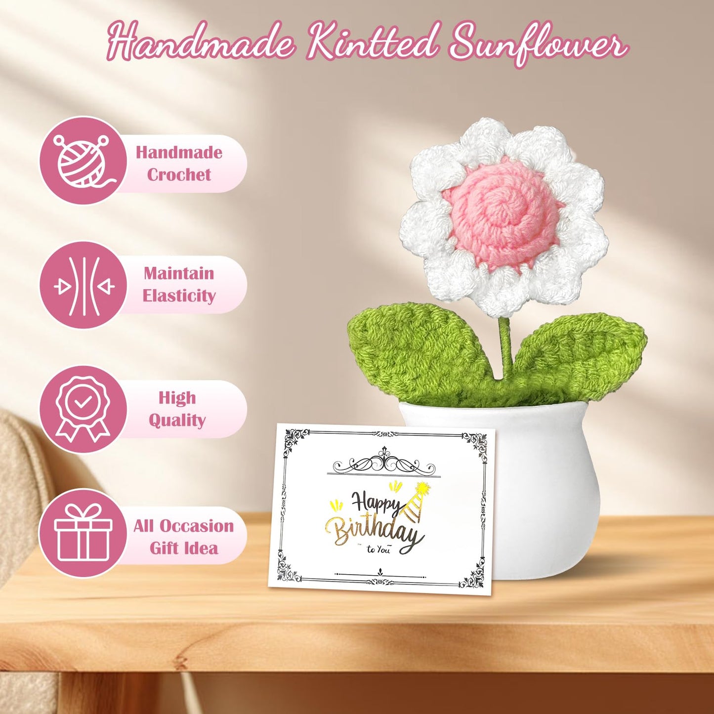 Birthday Gifts for Women, Teen Girls, Her, Unique Happy Birthday Gift Baskets for Best Friend Sister Daughter, Women Gifts Box for Girl Wife Girlfriends,14pcs Rose Glass Cups Gift Set(Pink)