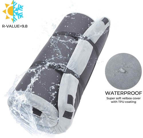 Kingfun 3 Inch CertiPUR-US Memory Foam Camping Mattress, Waterproof Roll up Sleeping Pad for Adults, Comfortable Thick Floor Sleeping Mats for Car Truck Tent with Removable Travel Bag, Cot