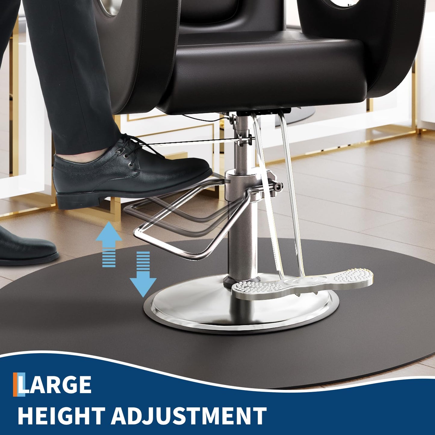 BouPower Barber Salon Chair, Reclining Salon Chair for Hair Stylist with Heavy Duty Hydraulic Pump, 330 LBS Capacity, Height Adjustable & 360° Swivel Styling Chair for Barbershop, Spa, Tattoo, Beauty