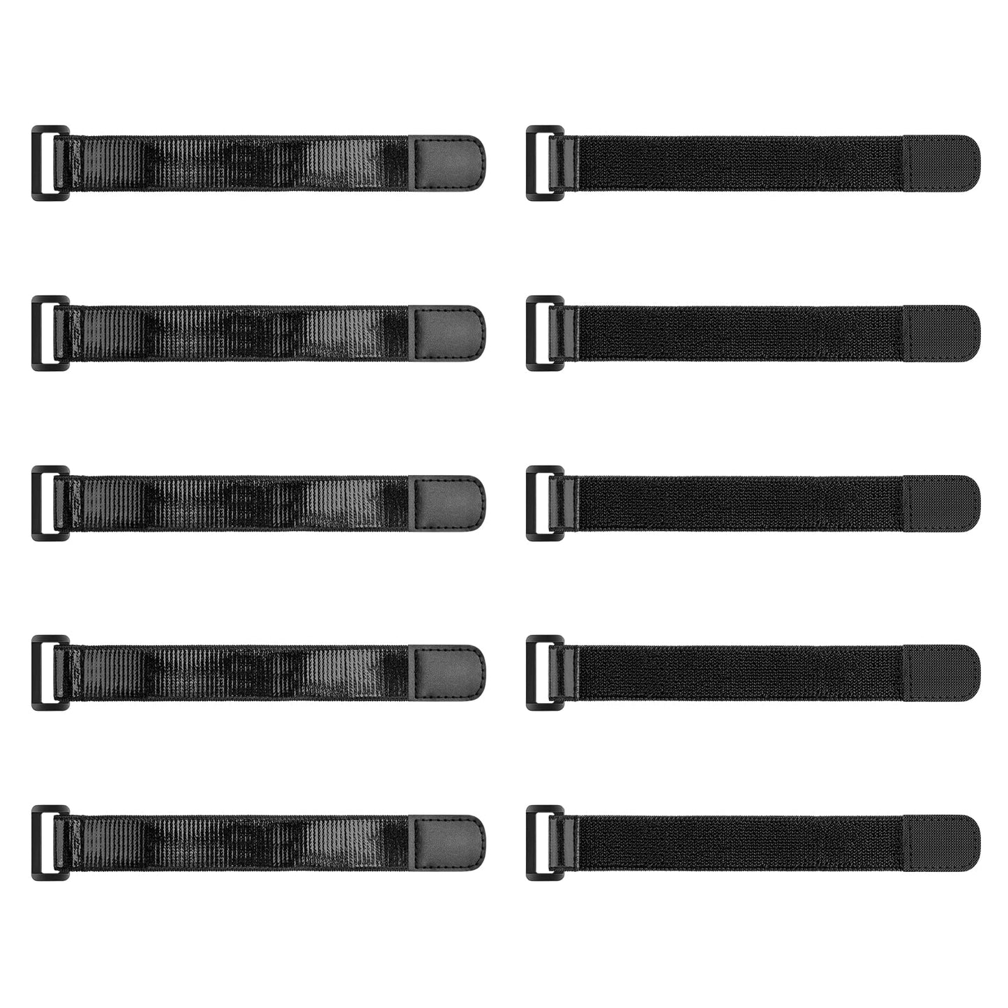 Trilancer Elastic Cinch Straps With Anti-Slip Strips, 9 X 1.2 (10 Pack) Heavy Duty Multipurpose Hook And Loop Straps For Extensi
