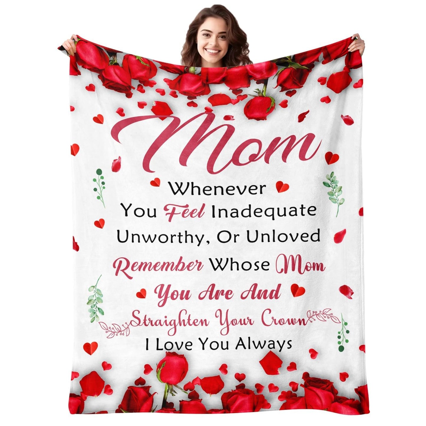 Lavua Gifts for Mom from Daughter Son - I Love You Mom Blanket - Presents for Best Moms - Mother Birthday Gift - Christmas Valentines Mothers Day Birthday Gifts for Moms - to My Mom's Blanket 50"x60"