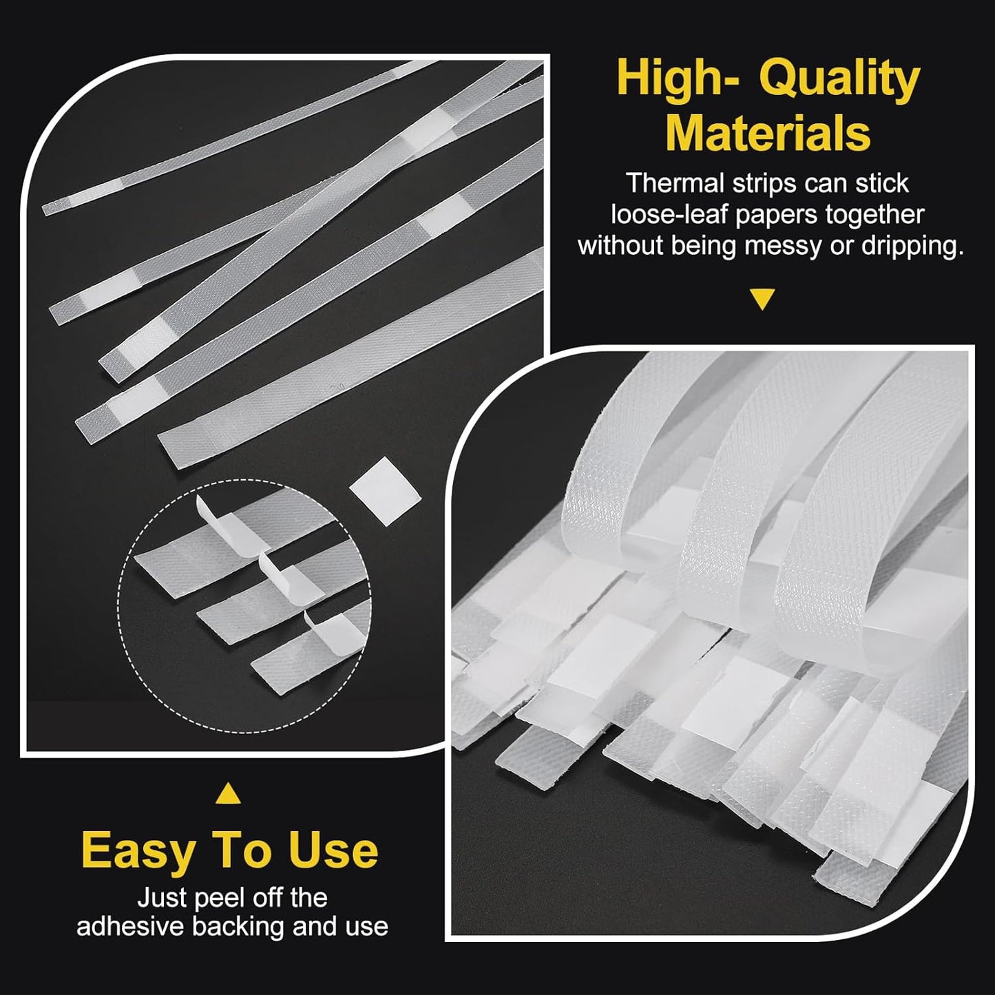 PATIKIL 8x285mm Thermal Binding Strips, 20PCS Glue Strips Tape Hot Melt Adhesive with Mesh Backing for Book Binding Repair Albums Pictures Files Crafts A4 Letter Size, White