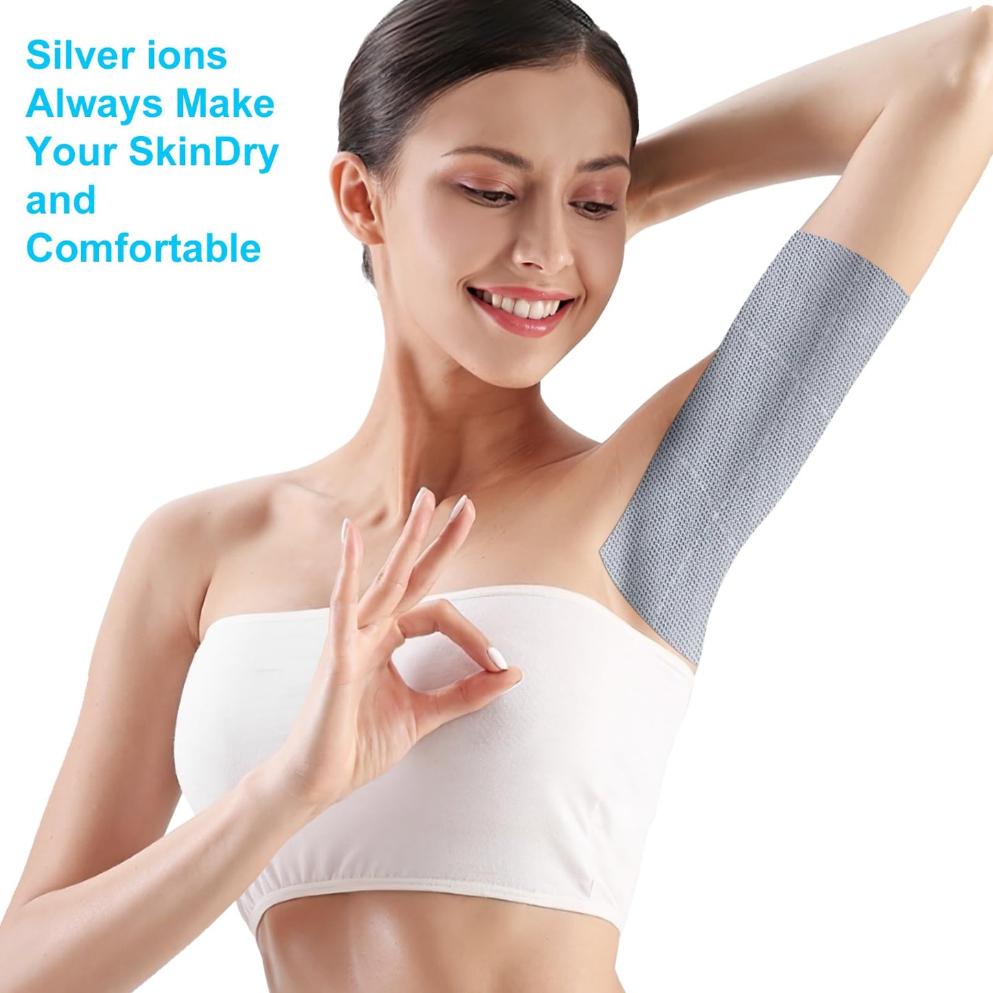 10x144 Inch Silver Infused Fabric Roll, Breathable & Non-Adherent Wound Dressing Wrap for Skin Fold Protection, Soft Medical Bandage Liner, Custom-Cut
