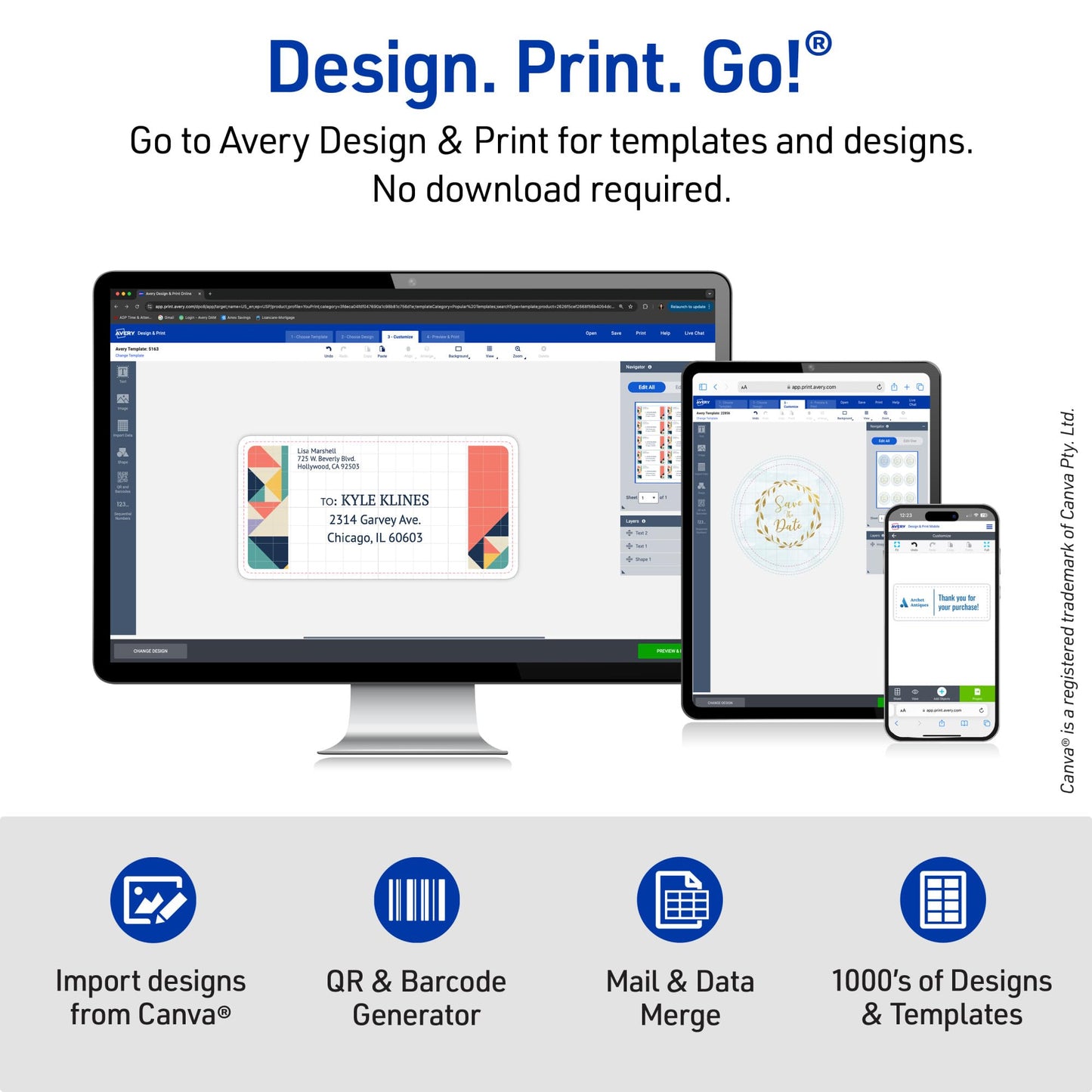 Avery Half-Sheet Printable Shipping Labels, 5.5" x 8.5" Customizable Stickers, White, 50 per Pack, 100 Blank Mailing Labels Total, Great for Mailing, Shipping, Organizing, and More (2-Pack of 8126)